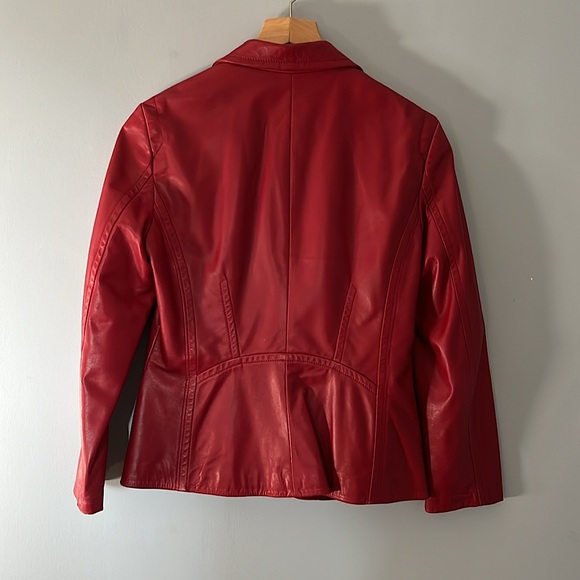 Danier Red Leather Blazer - Picture 2 of 5